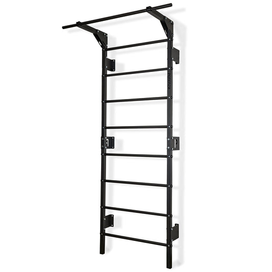 Espalier suédois noir avec barre de traction, 230 cm, acier