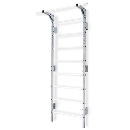Espalier suédois gris et blanc avec barre de traction, 230 cm