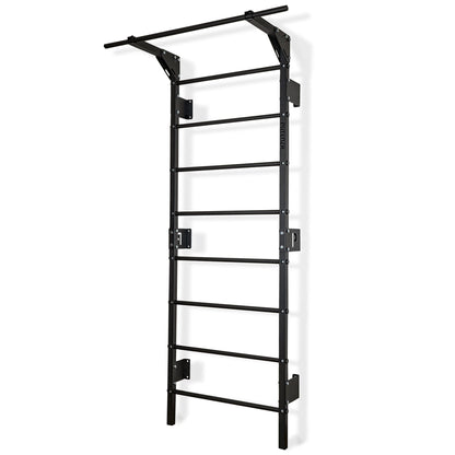 Espalier suédois noir avec barre de traction, 230 cm, acier