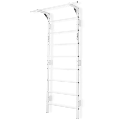 Espalier suédois étroit blanc avec barre de traction, 230 x 66 cm