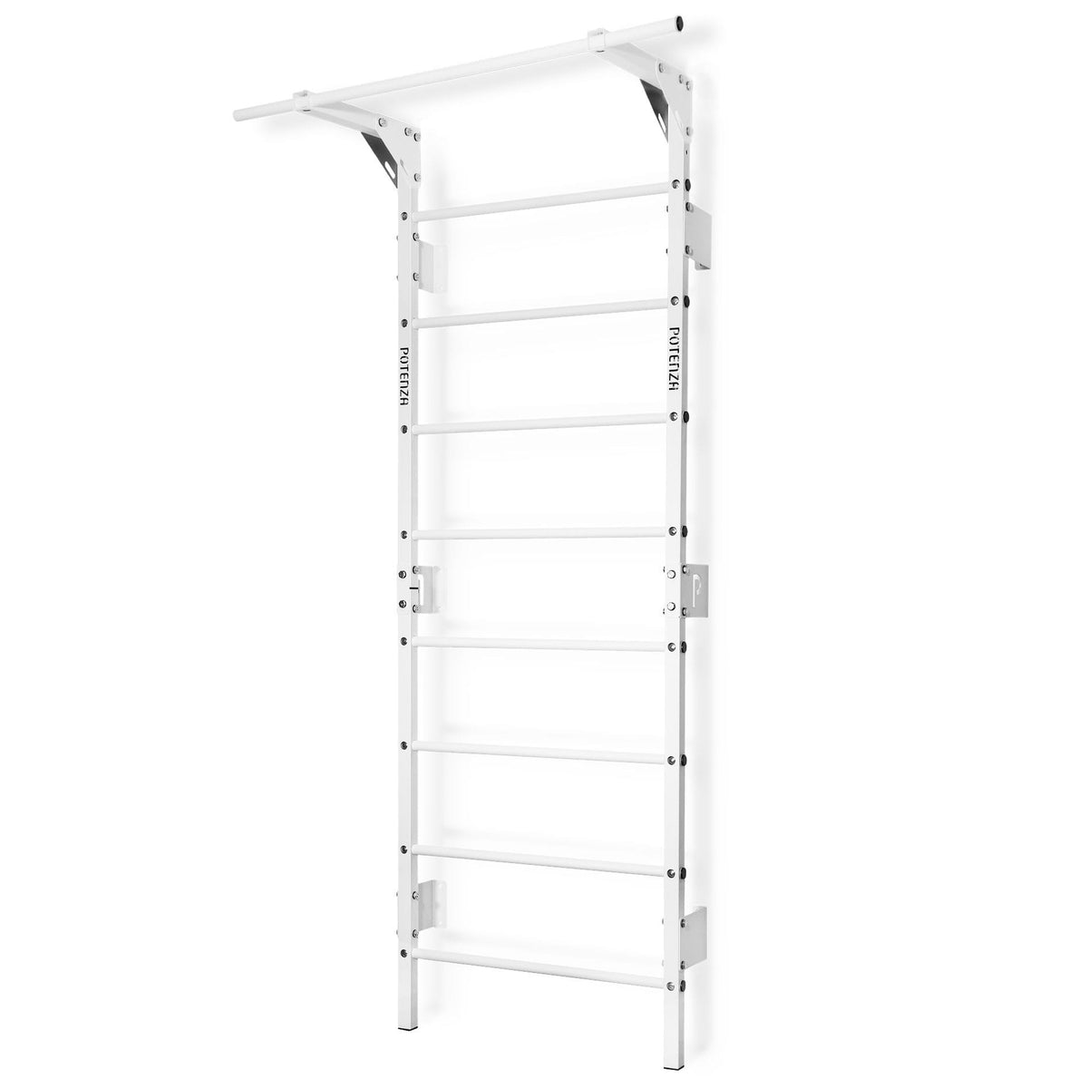 Espalier suédois blanc avec barre de traction, 230 cm, acier