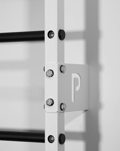 Assemblage barreau-montant de l'espalier blanc et noir