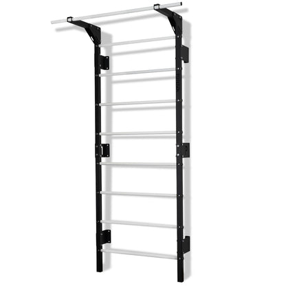 Espalier suédois noir et blanc avec barre de traction, 230 cm