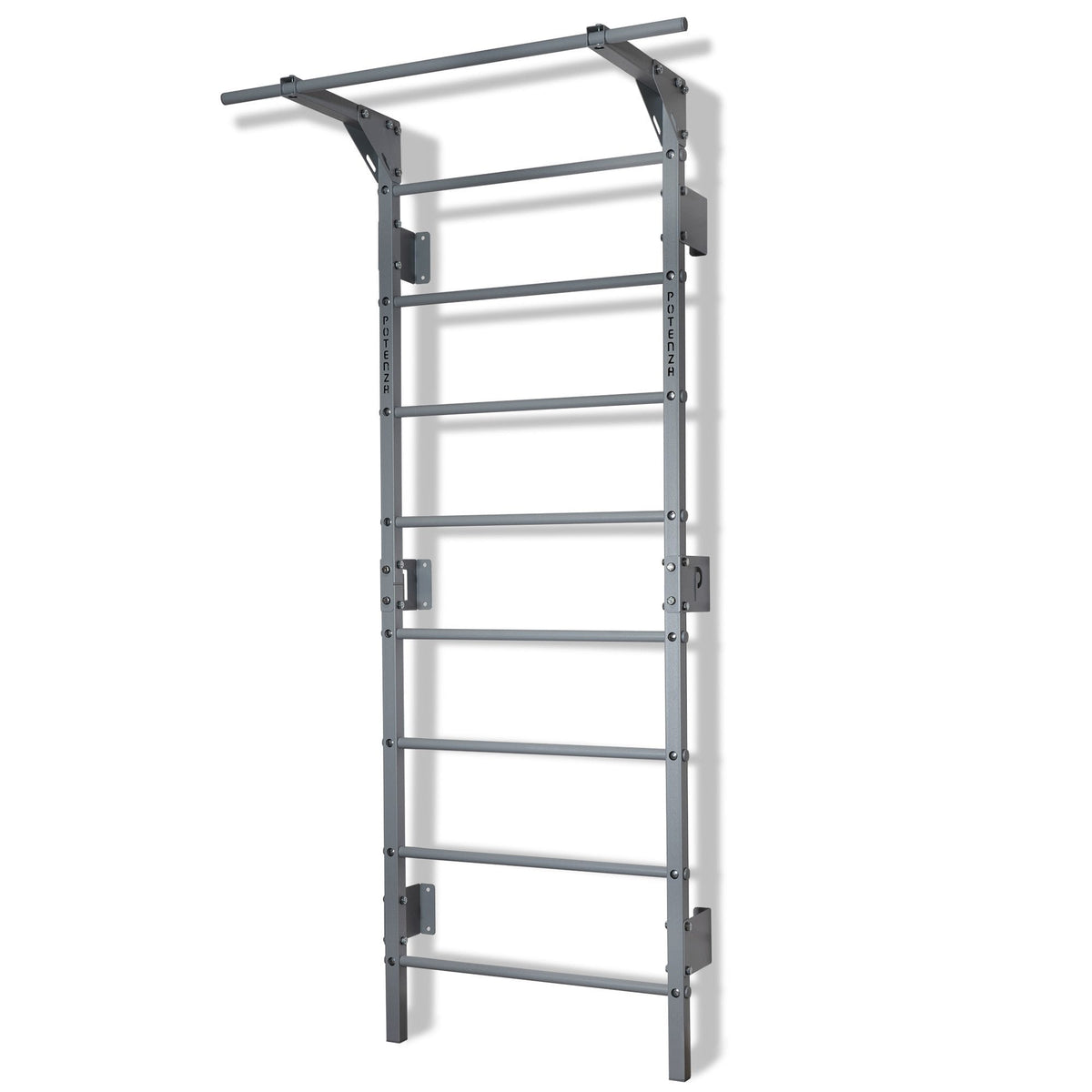 Espalier suédois gris avec barre de traction, 230 cm, acier