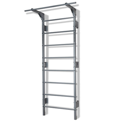 Espalier suédois gris avec barre de traction, 230 cm, acier